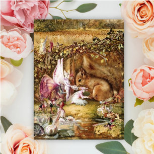 John Anster Fitzgerald - Das verwundete Eichhörnch Postkarte