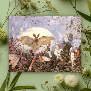 John Anster Fitzgerald Fairy Hordes Attackat Bat Postkarte