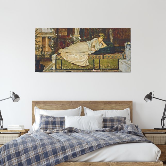 John Atkinson Grimshaw - A Lady in a Classical Leinwanddruck (Insitu (Schlafzimmer))