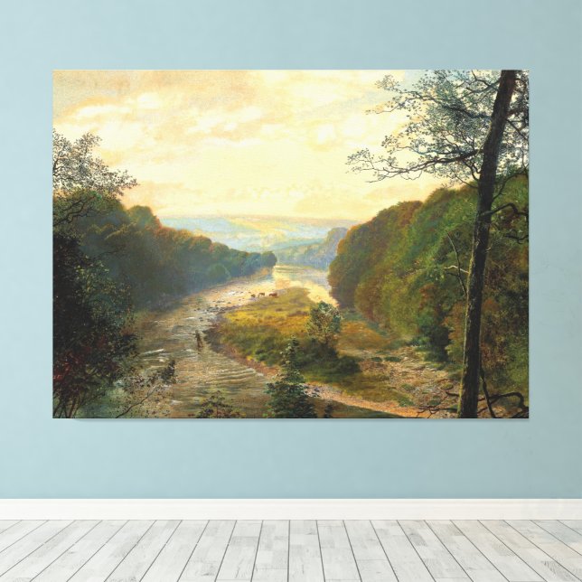 John Atkinson Grimshaw - Das Wharfe-Tal Leinwanddruck (Insitu (Holzboden))