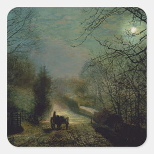 John Atkinson Grimshaw   Forstal Quadratischer Aufkleber