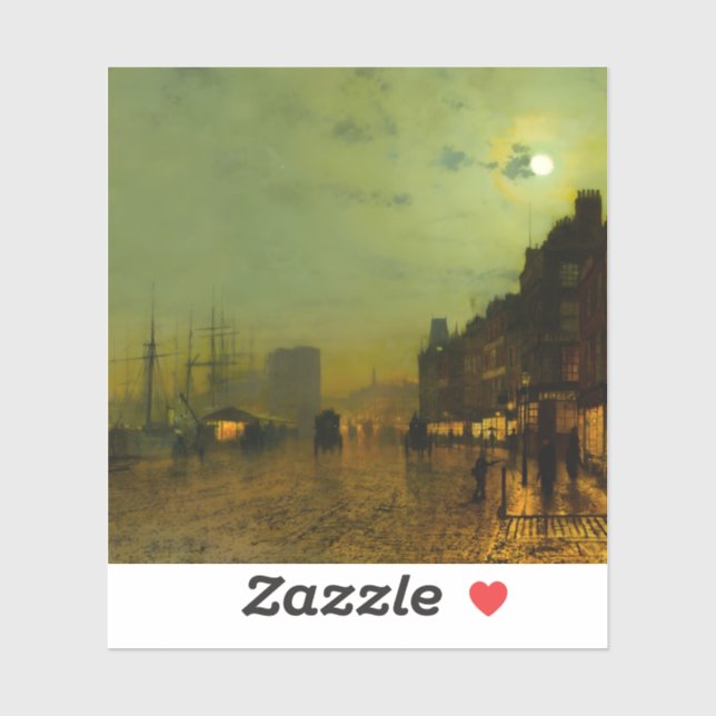 John Atkinson Grimshaw Glasgow Docks Aufkleber (Blatt)