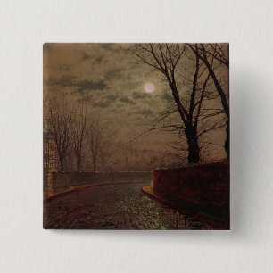John Atkinson Grimshaw Moonlit Street Scene, 188 Button