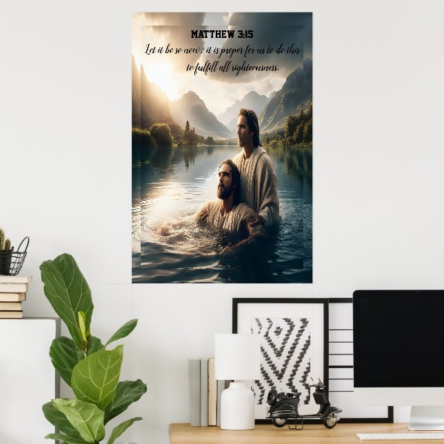 John Baptist Jesus Christus mit dem Glauben Poster (Heimbüro)