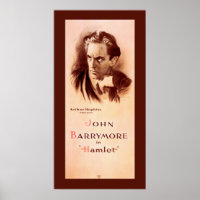 John Barrymore dans Hamlet Broadway 1922 Poster