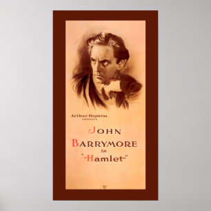 John Barrymore dans Hamlet Broadway 1922 Poster