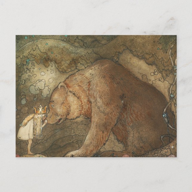 John Bauer - Arme Little Basse Postkarte (Vorderseite)