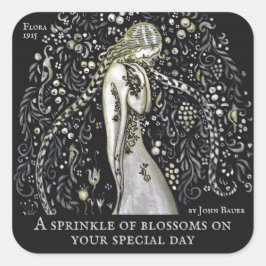 John Bauer Blume sprinkle CC1149 Quadratischer Aufkleber