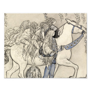 John Bauer - Das Pferd, das er im Moment geführt h Fotodruck