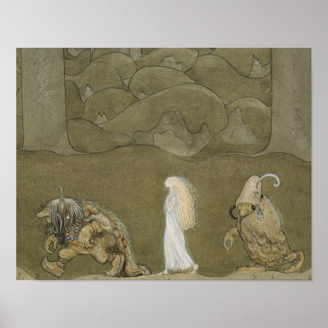 John Bauer - Die Prinzessin und die Trolle Poster (Vorne)