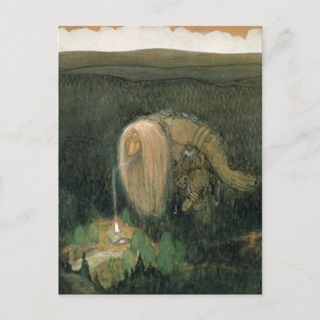 John Bauer - Eine Waldtrolle Postkarte (Vorderseite)