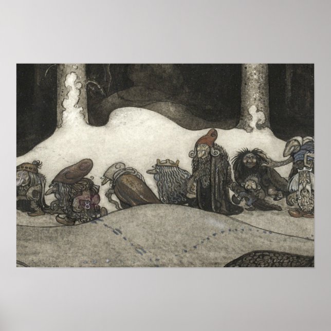 John Bauer - In der Weihnachtsnacht Poster (Vorne)