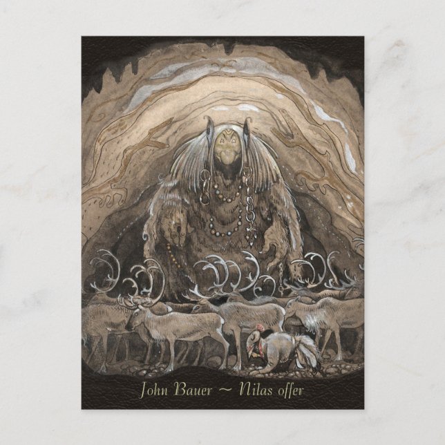 John Bauer Nilas bietet Postkarte CC0498 an (Vorderseite)