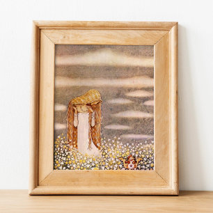 John Bauer Princess in Blume Meadow Poster