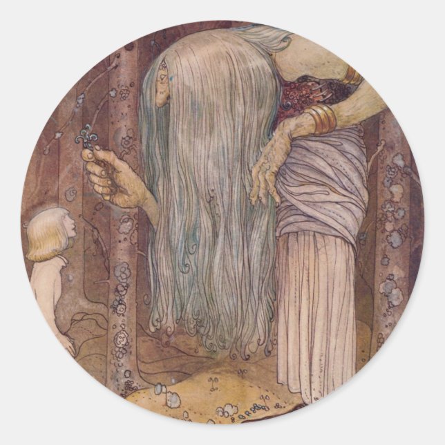 John Bauer TROLL HERB Runder Aufkleber (Vorderseite)