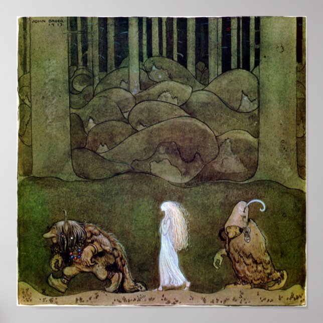 John Bauer Une soirée d'été Poster (Devant)