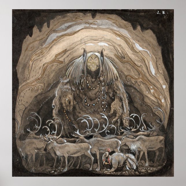 John Bauer - Vintage Märchenkunst Poster (Vorne)