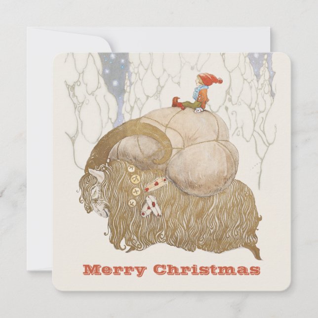 John Bauer Weihnachtsziege Julibocken CC1029 Feiertagskarte (Vorderseite)