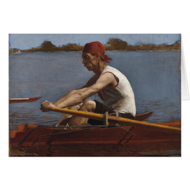 John Biglin in einem SingleScull (Vorderseite (Horizontal))