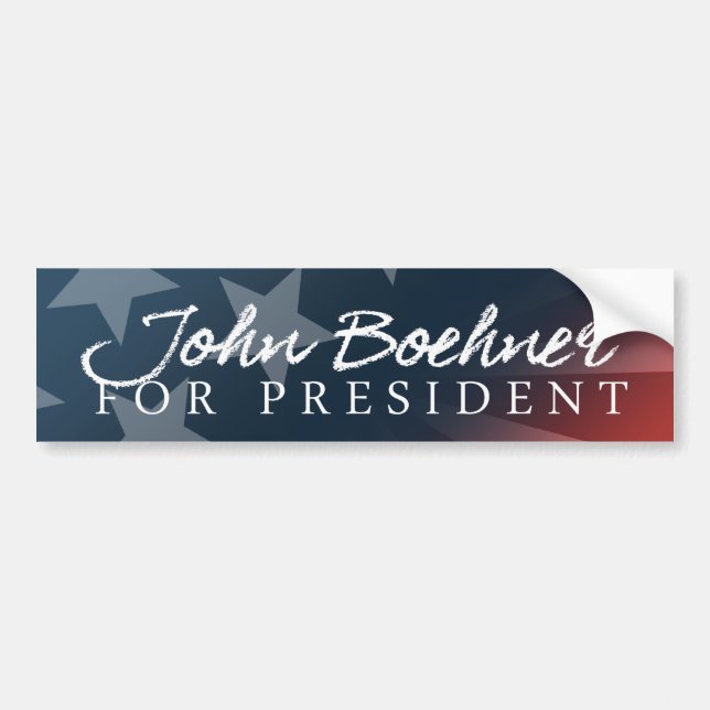 John Boehner für Präsidenten Autograph White Autoaufkleber (Vorne)