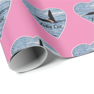 John Coe Orca Killer Whale Pink Geschenkpapier