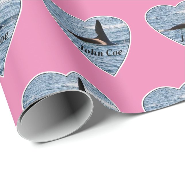 John Coe Orca Killer Whale Pink Geschenkpapier (Rolleneckpunkt)