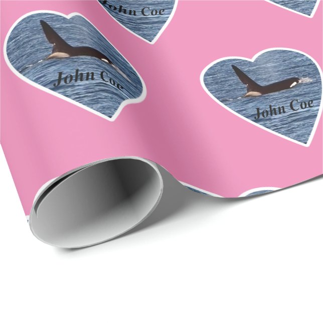 John Coe Orca Killer Whale Pink Geschenkpapier (Rolleneckpunkt)