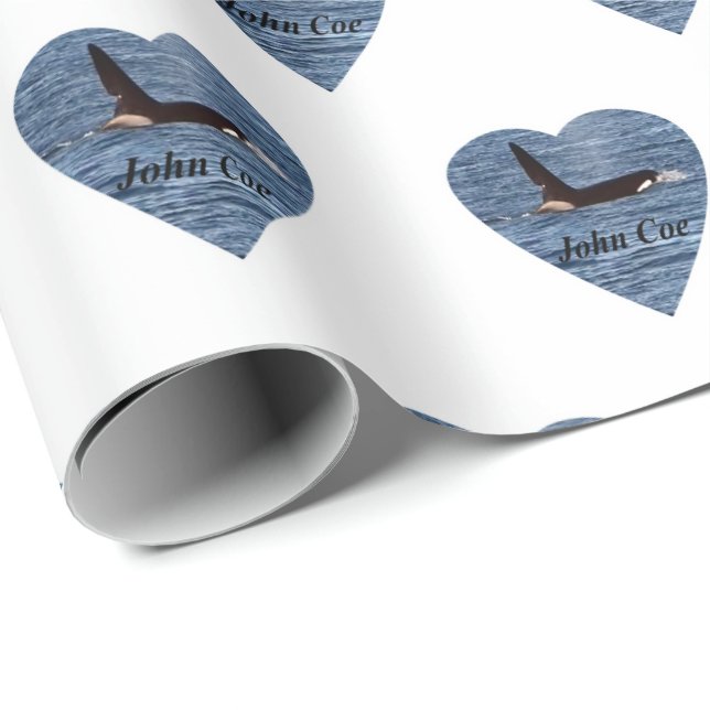 John Coe Orca Killer Whale White Geschenkpapier (Rolleneckpunkt)