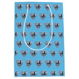 John Coe Orca Personalisiert Küsten Sky Blau Mittlere Geschenktüte