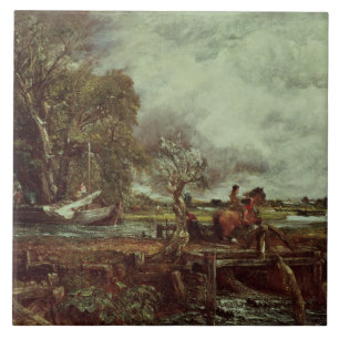 John Constable das Springenpferd, c.1825 (Öl an Fliese