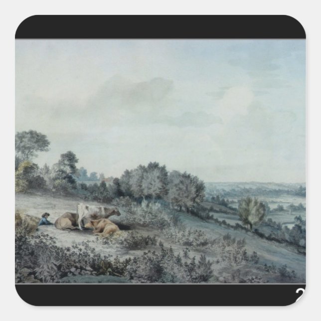John Constable | Das Stunatal Quadratischer Aufkleber (Vorderseite)