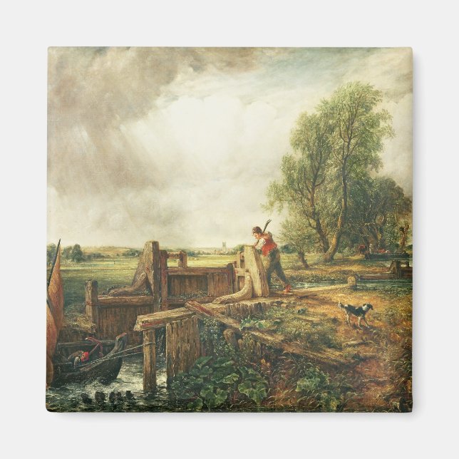 John Constable | Ein Boot, das eine Schleuse überq Magnet (Vorne)