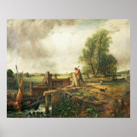 John Constable | Ein Boot, das eine Schleuse überq