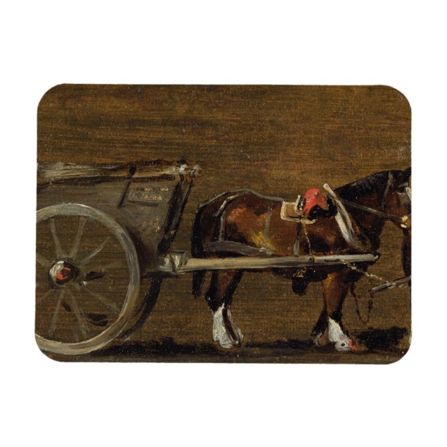 John Constable | Ein Landhaus mit zwei Pferden in  Magnet (Horizontal)