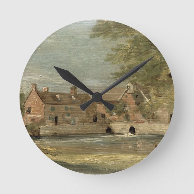 John Constable | Flatford Mill (Öl auf Tafel) Runde Wanduhr (Vorderseite)