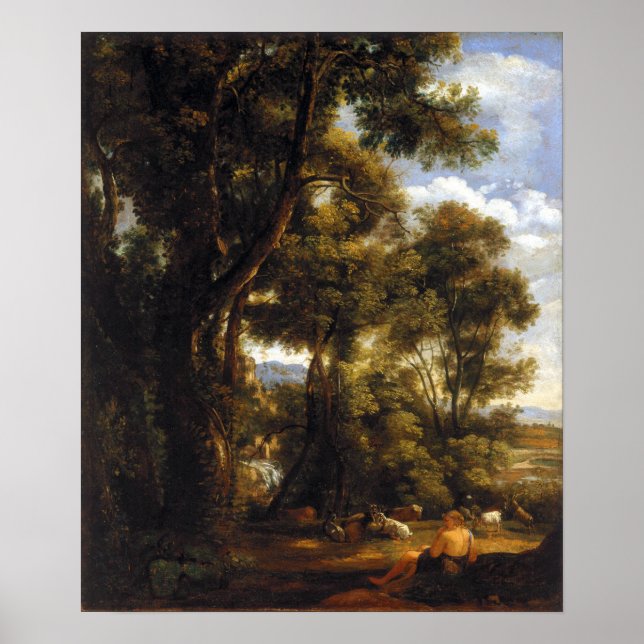 John Constable Landschaft mit Goatherd und Ziegen Poster (Vorne)