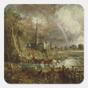 John Constable   Salisbury Kathedrale aus der Stra Quadratischer Aufkleber