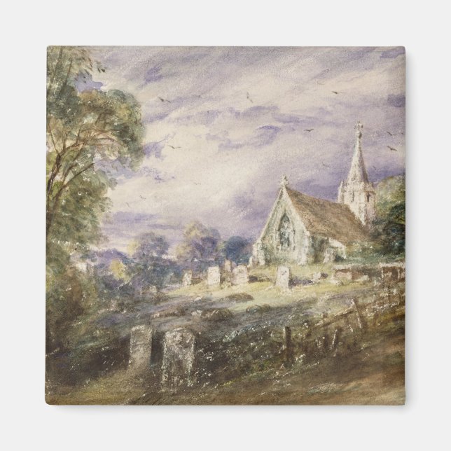 John Constable | Stoke Poges Church, 1833 (w/c Magnet (Vorne)