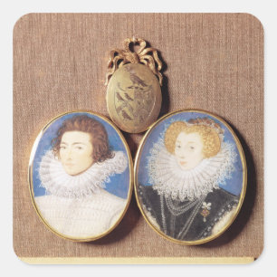 John Croker und seine Ehefrau Frances Quadratischer Aufkleber