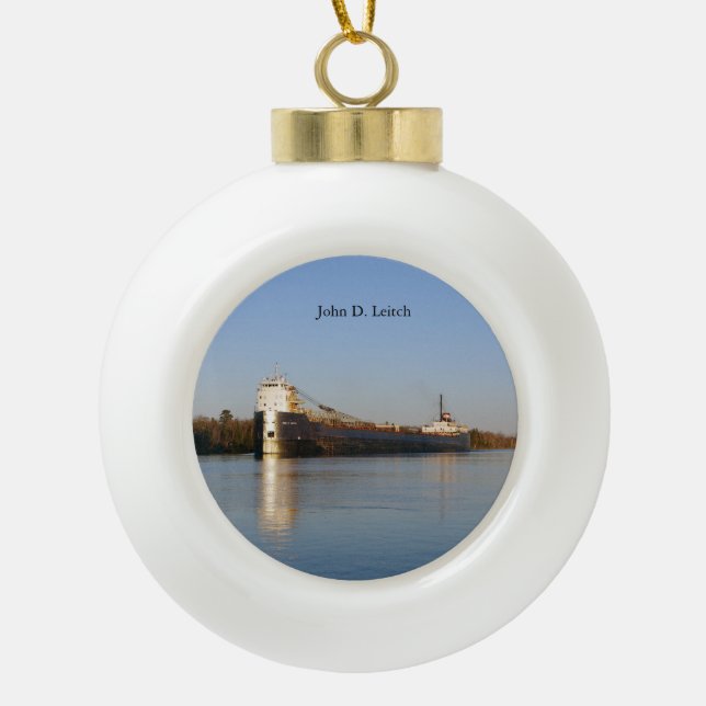 John D. Leitch Ball oder Schneeflocke Keramik Kugel-Ornament (Vorderseite)