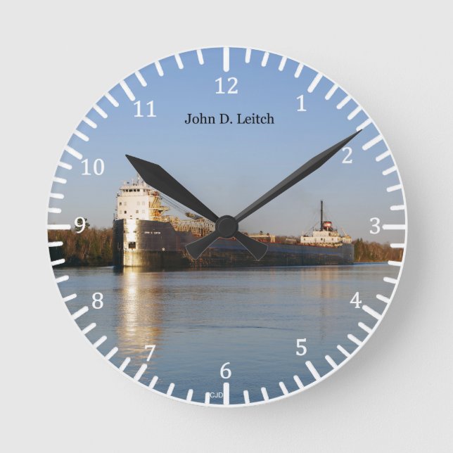 John D. Leitch-Uhr Runde Wanduhr (Vorderseite)