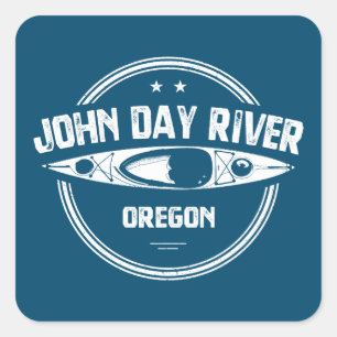 John Day River Oregon Kayaking Quadratischer Aufkleber