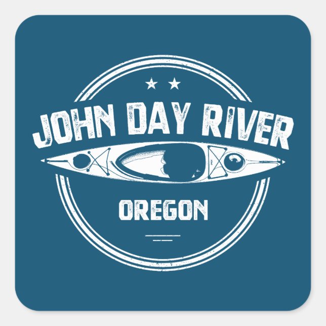 John Day River Oregon Kayaking Quadratischer Aufkleber (Vorderseite)