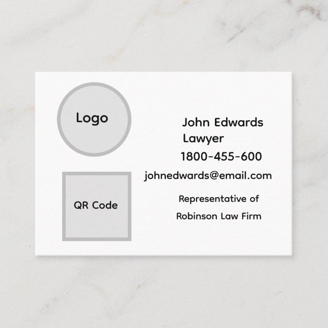 John Edwards Template Business Card Visitenkarte (Vorderseite)