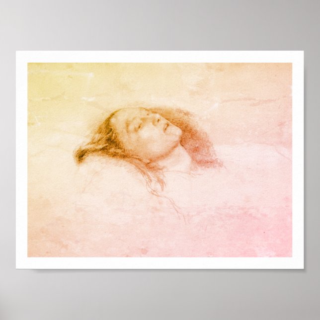 John Everett Millais - Ophelia (Studienentwurf) Poster (Vorne)