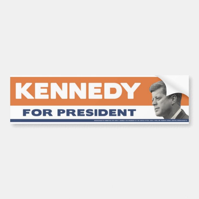 John F. Kennedy 1960 für Präsidenten Autoaufkleber (Vorne)