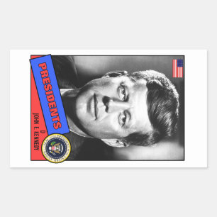 John F. Kennedy Baseball Card Rechteckiger Aufkleber