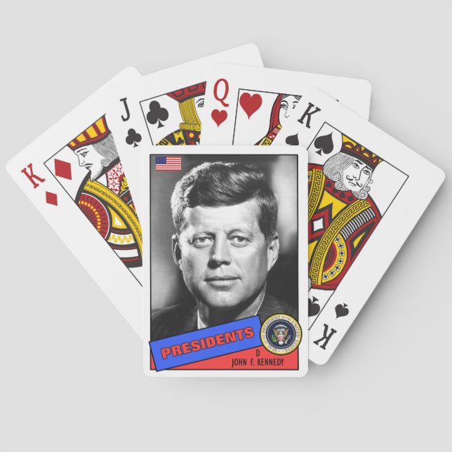John F. Kennedy Baseball Card Spielkarten (Rückseite)
