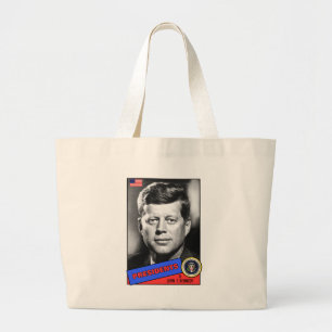 John F. Kennedy Baseballkarte Jumbo Stoffbeutel
