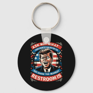John F. Kennedy Funny Patriotic Toilet Meme 4. Schlüsselanhänger